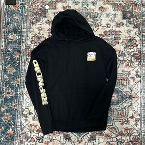 Ripndip Black Hoodie with Graphic and Yellow Sleeve Text